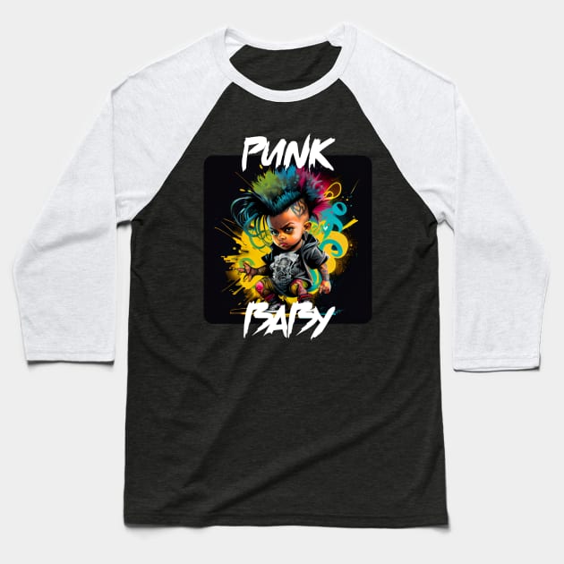 Graffiti Style - Cool Punk Baby 7 Baseball T-Shirt by PD-Store